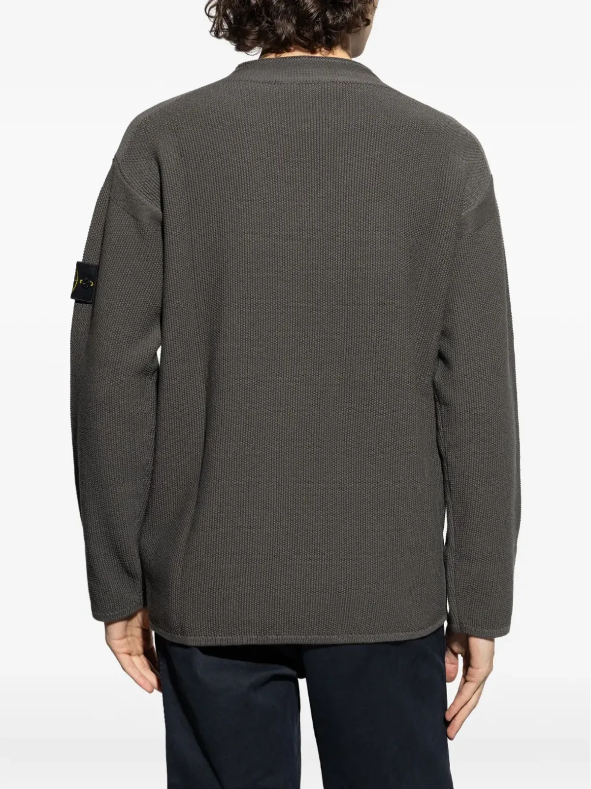 Stone Island Compassバッジ付きニットセーター - グレー - 画像4