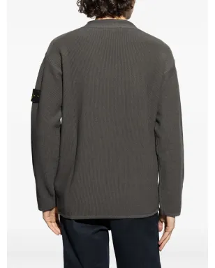 Stone Island Compassバッジ付きニットセーター - グレー - サムネイル4