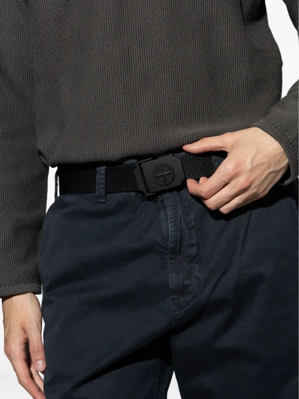 Stone Island ロゴバックルテープベルト - 画像4
