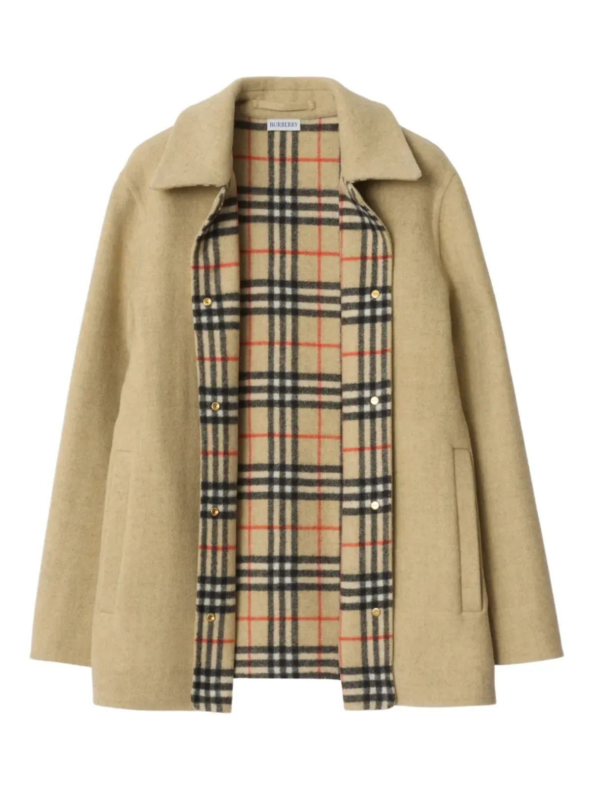 Burberry チェック柄ライニング付き ウール オーバーシャツ - 画像2