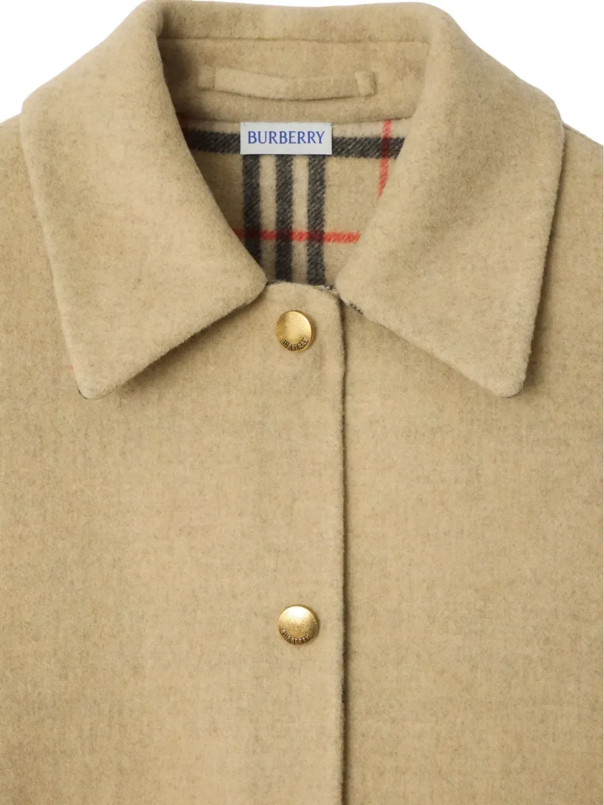 Burberry チェック柄ライニング付き ウール オーバーシャツ - 画像3
