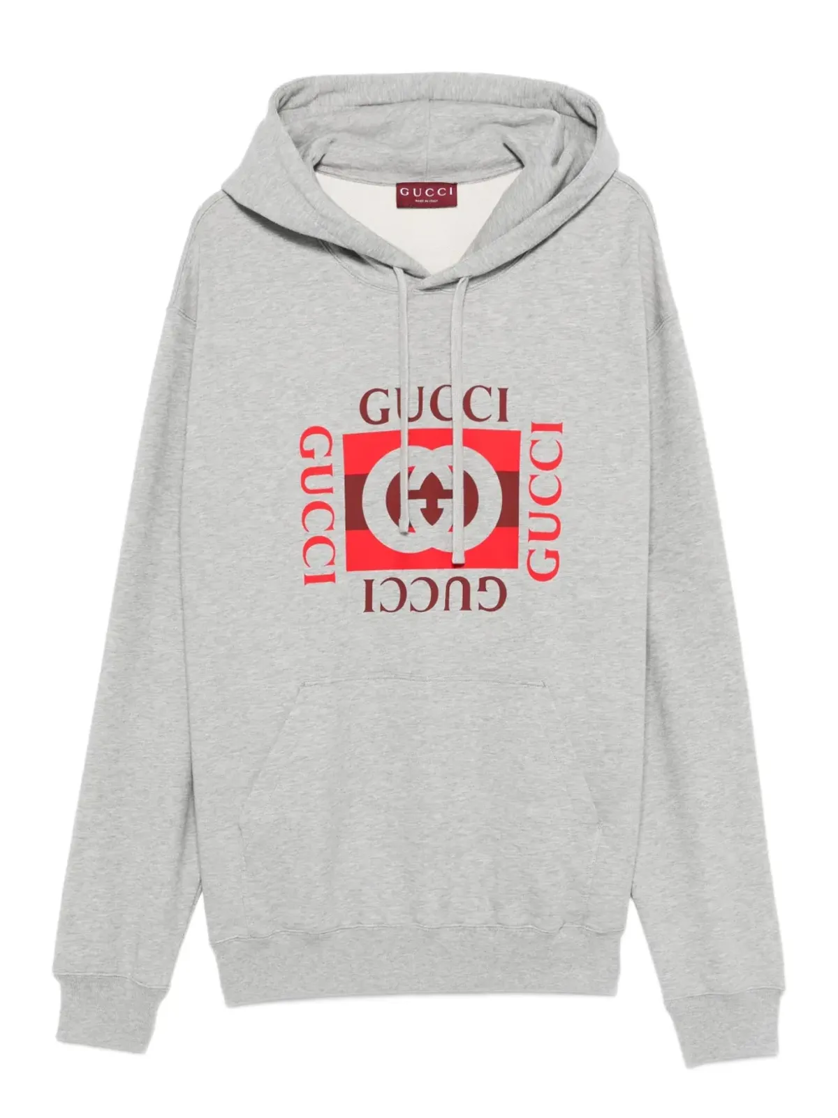 Gucci ロゴプリント コットン フーディー - グレー - 画像1