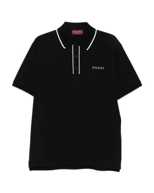 Gucci ティップドカラー ポロシャツ - ブラック - サムネイル1
