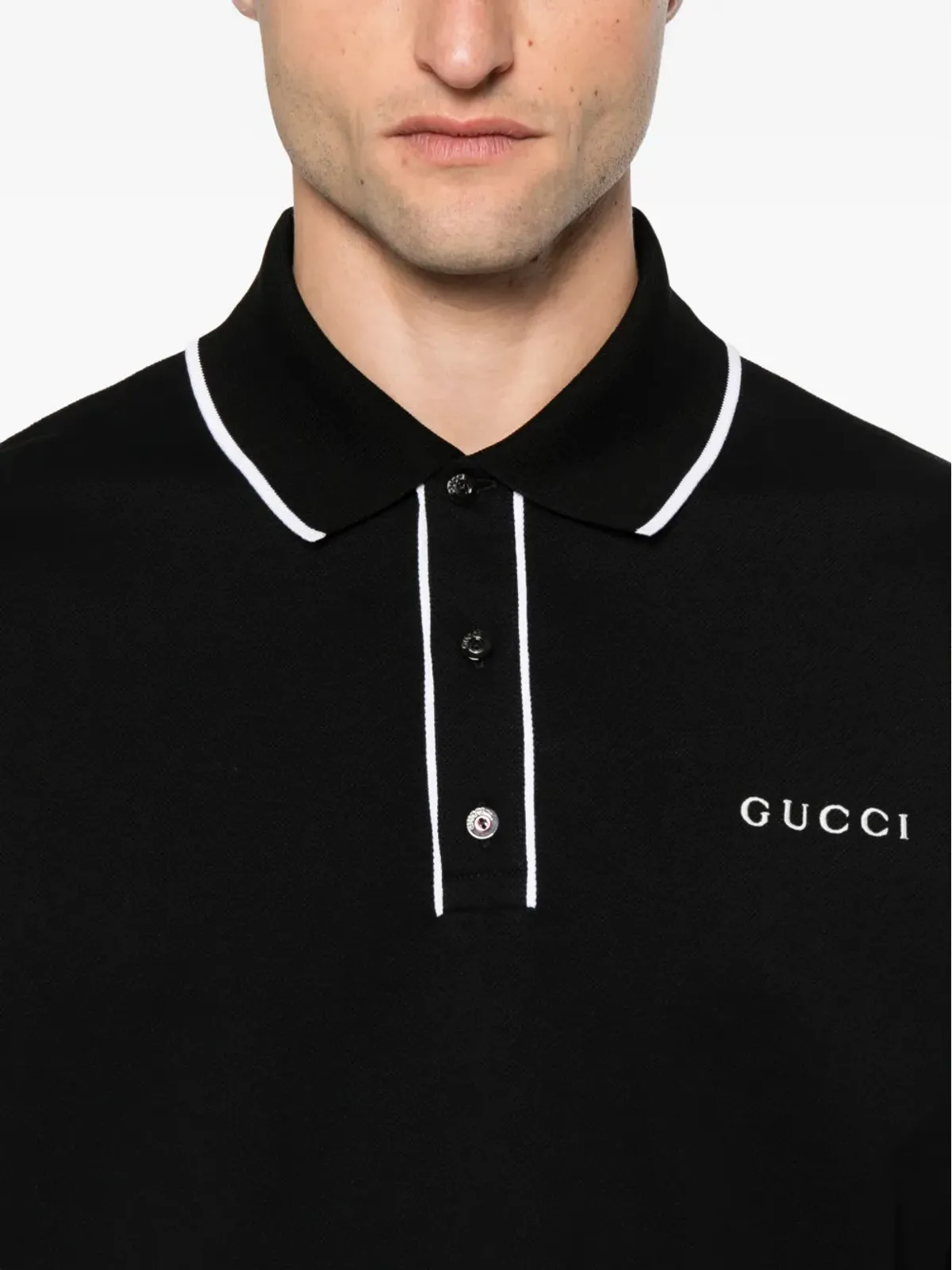 Gucci ティップドカラー ポロシャツ - ブラック - 画像4