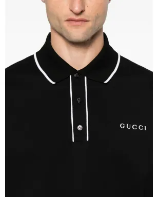Gucci ティップドカラー ポロシャツ - ブラック - サムネイル4