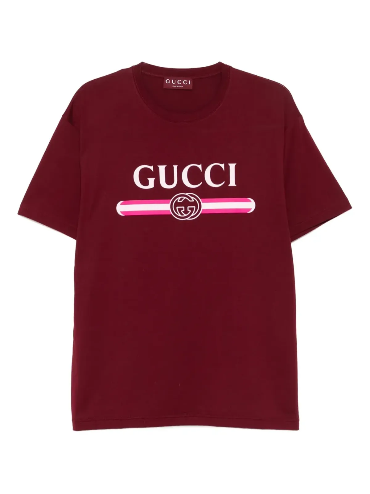 Gucci ロゴストライプ コットン Tシャツ - 画像1