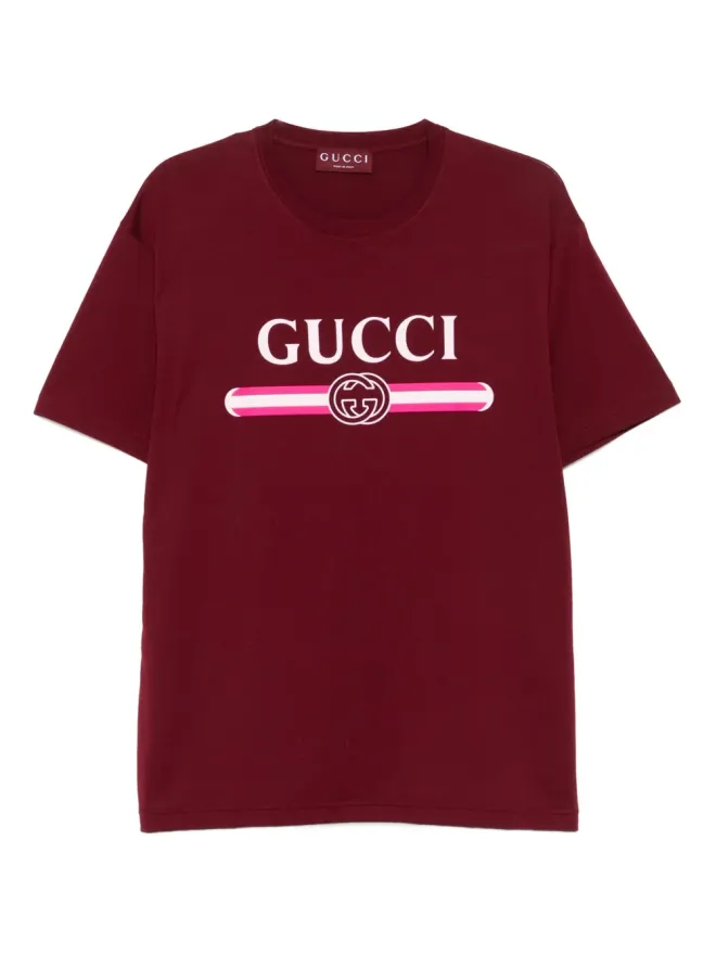 Gucci Gucci ロゴストライプ コットン Tシャツの商品画像