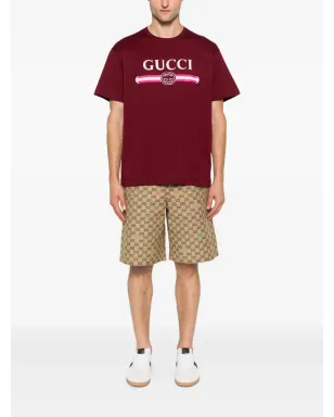 Gucci ロゴストライプ コットン Tシャツ - サムネイル2