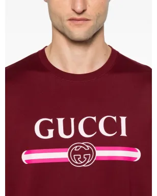 Gucci ロゴストライプ コットン Tシャツ - サムネイル4