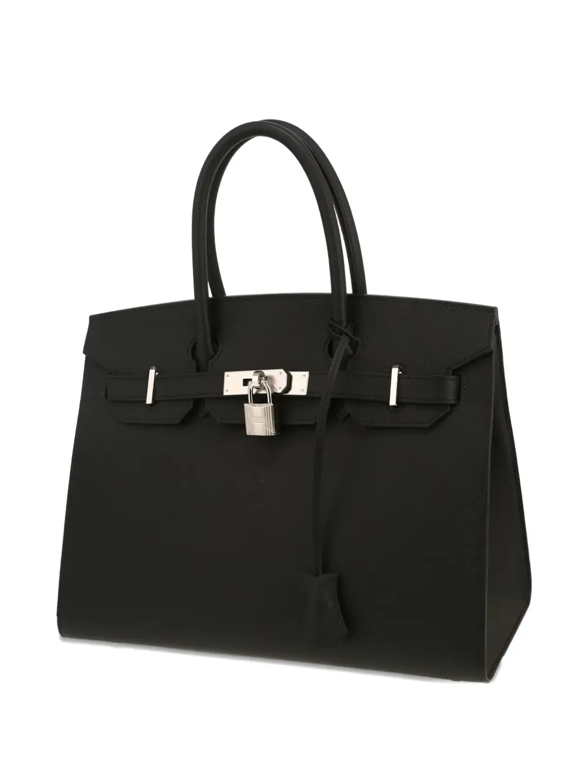 Hermès ビンテージ パドロックディテールの構造ハンドバッグ - ブラック - 画像4