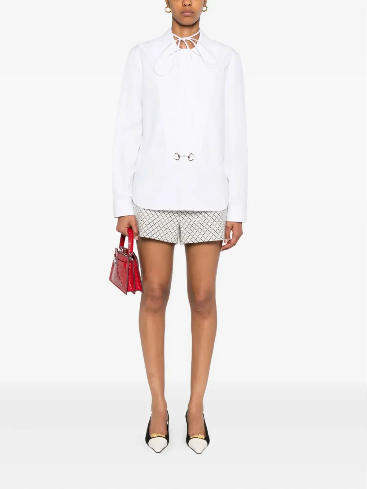 Gucci ホースビットタイネックシャツ - 画像2