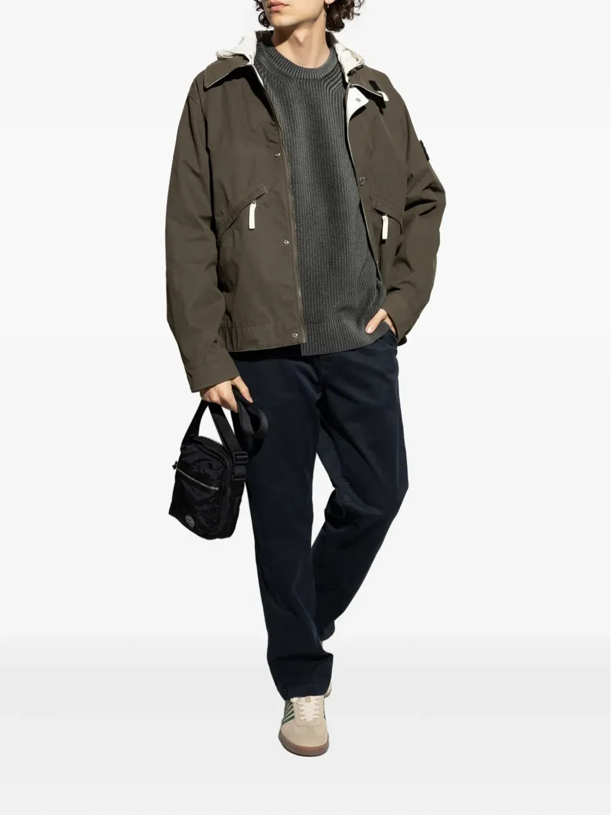 Stone Island コンパスパッチ コットンパンツ - 画像2