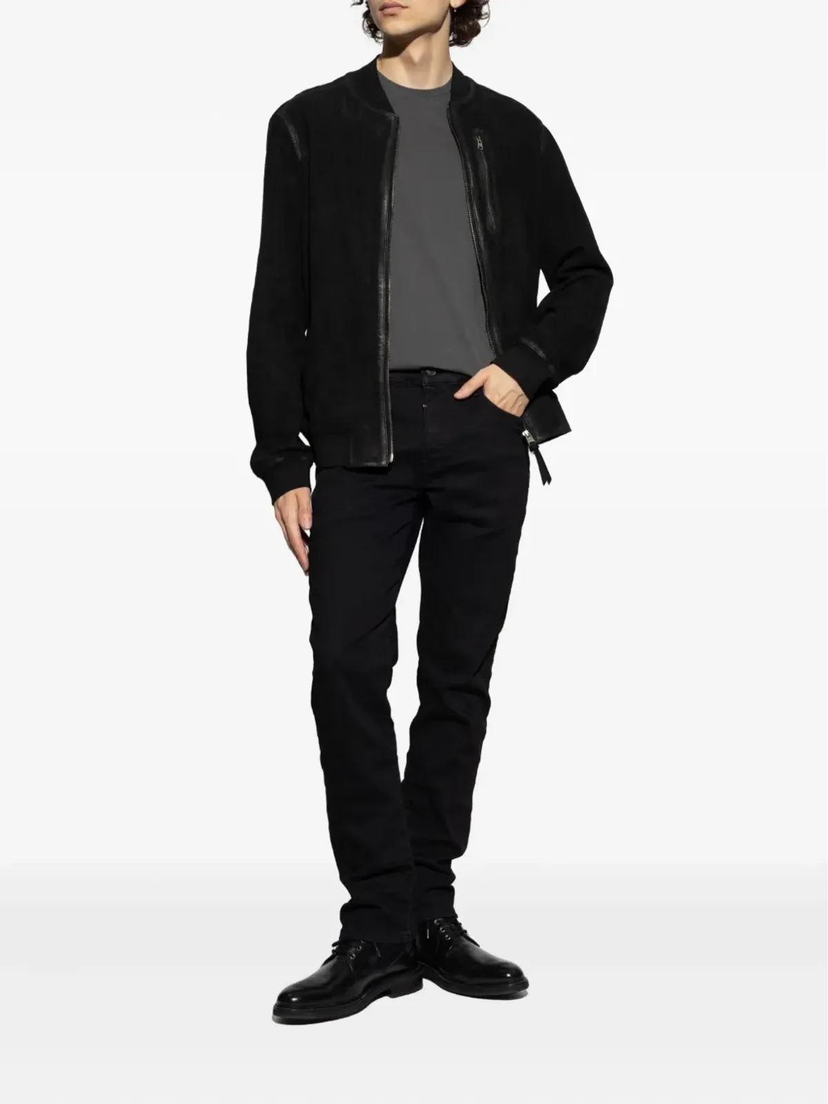 AllSaints スエードボンバージャケット - 画像2