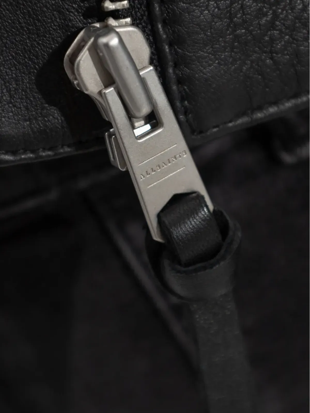 AllSaints Orten レザー ジップフロント ボンバージャケット - ブラック - 画像5