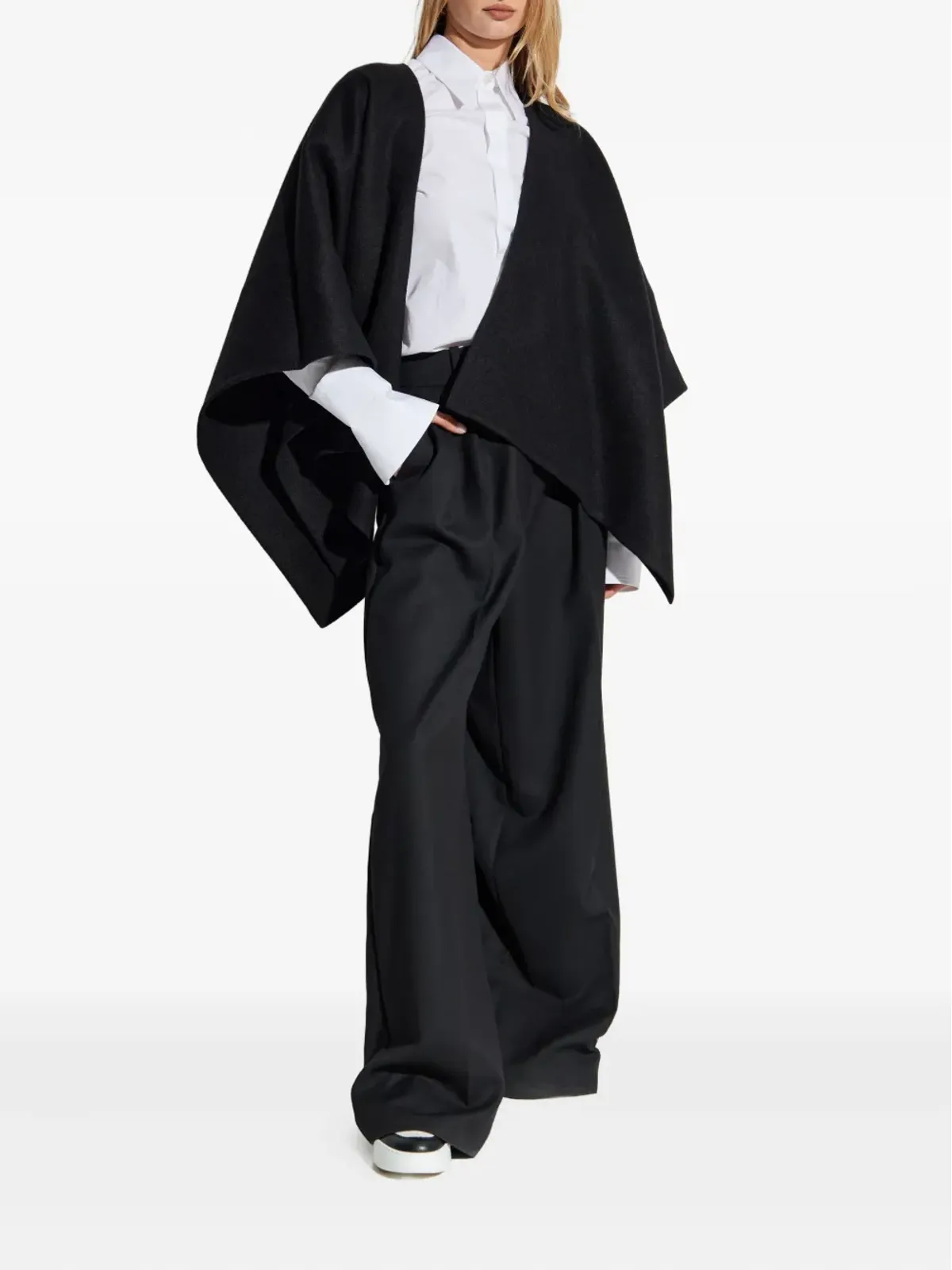 Max Mara Serra draped cape - Black - 画像2