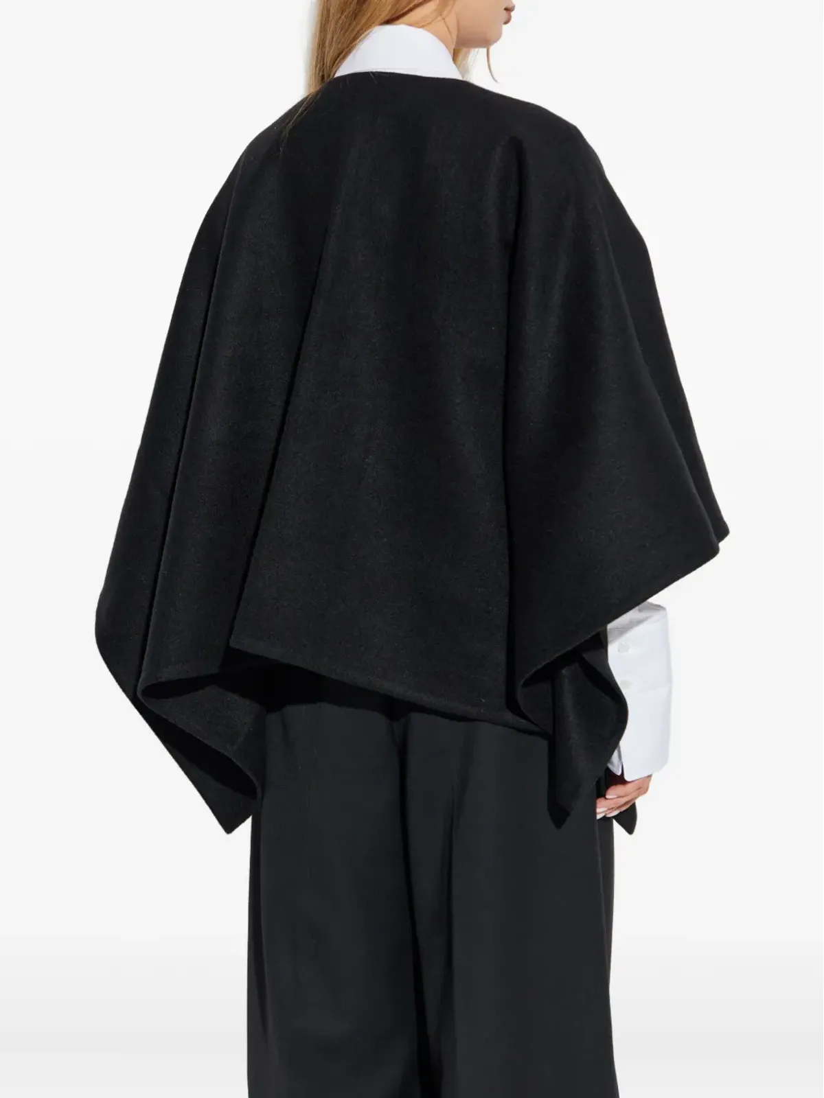 Max Mara Serra draped cape - Black - 画像4