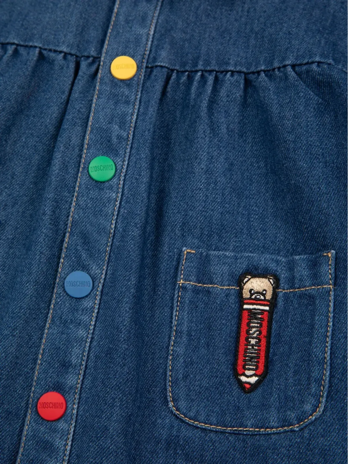 Moschino Kids パフスリーブデニムドレス - 画像3