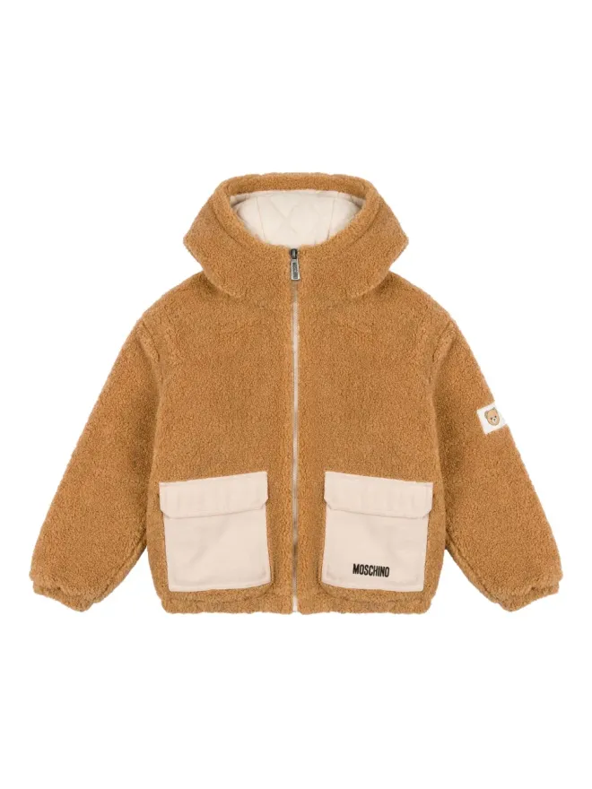 Moschino Kids Moschino Kids ファー付きフードジャケット ブラウンの商品画像