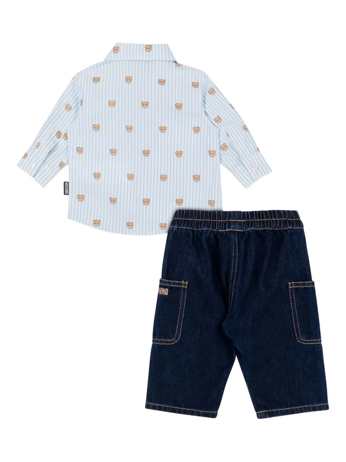 Moschino Kids ストライプベアプリントシャツ - 画像2