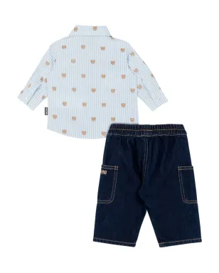 Moschino Kids ストライプベアプリントシャツ - サムネイル2