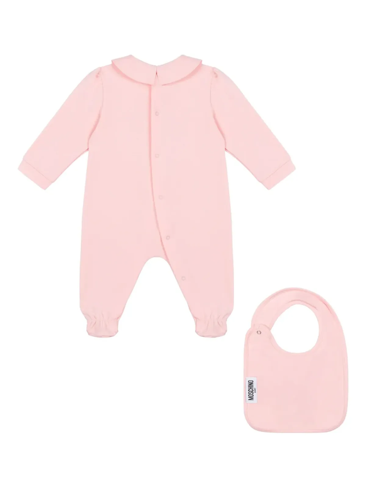 Moschino Kids ベアモチーフ長袖ベビーロンパースセット - ピンク - 画像2
