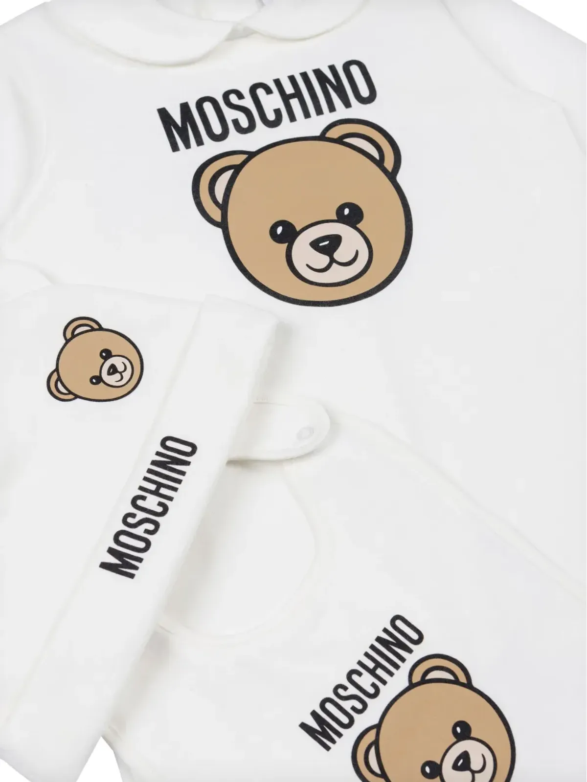 Moschino Kids ベアーロゴ ベビーロンパース ギフトセット - 画像3