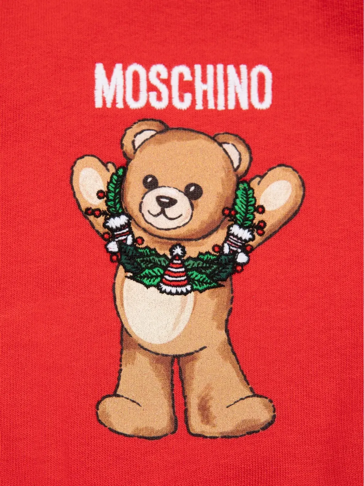 Moschino Kids ベアプリント スウェットシャツ - レッド - 画像3
