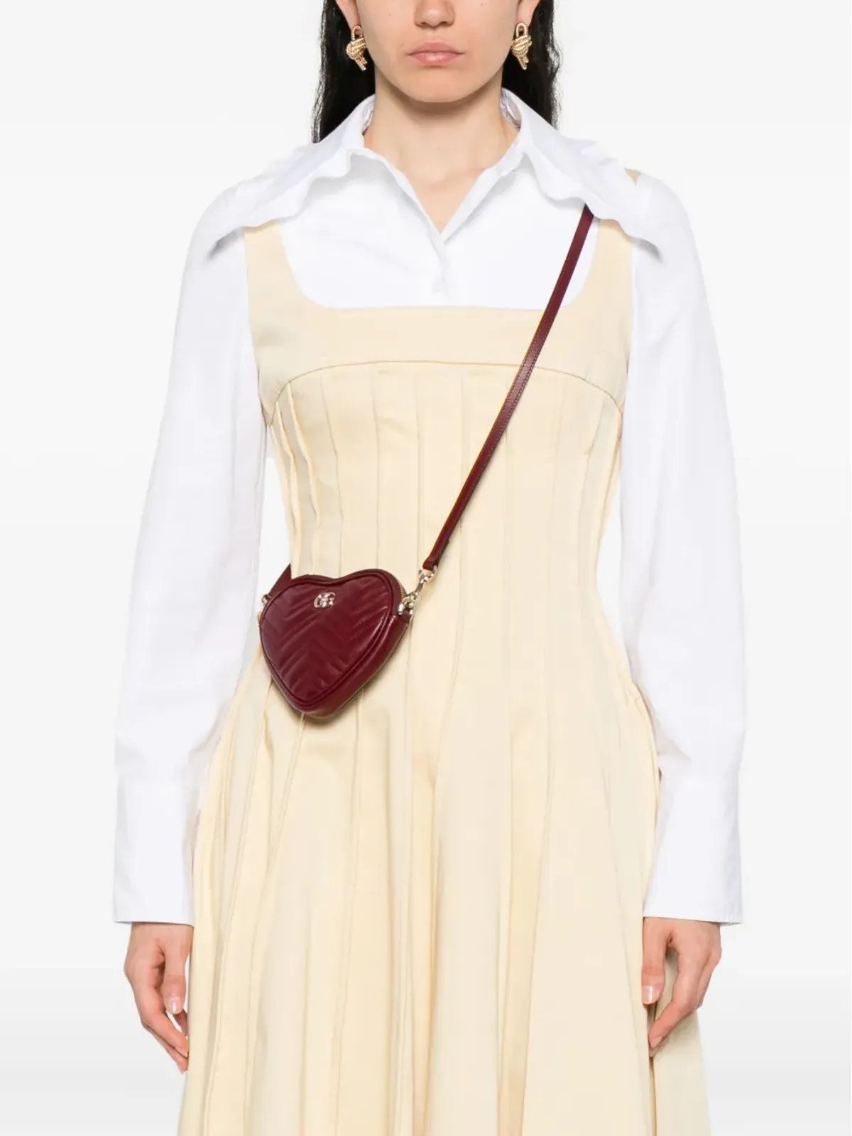 Gucci ミニ GG Marmont ハート型 トートバッグ - 画像2