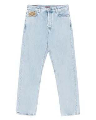 Gucci GGキャンバス挿入ジーンズ - ライトブルー - サムネイル1