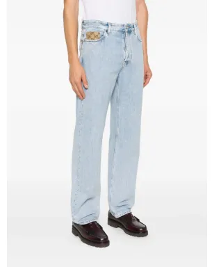 Gucci GGキャンバス挿入ジーンズ - ライトブルー - サムネイル3