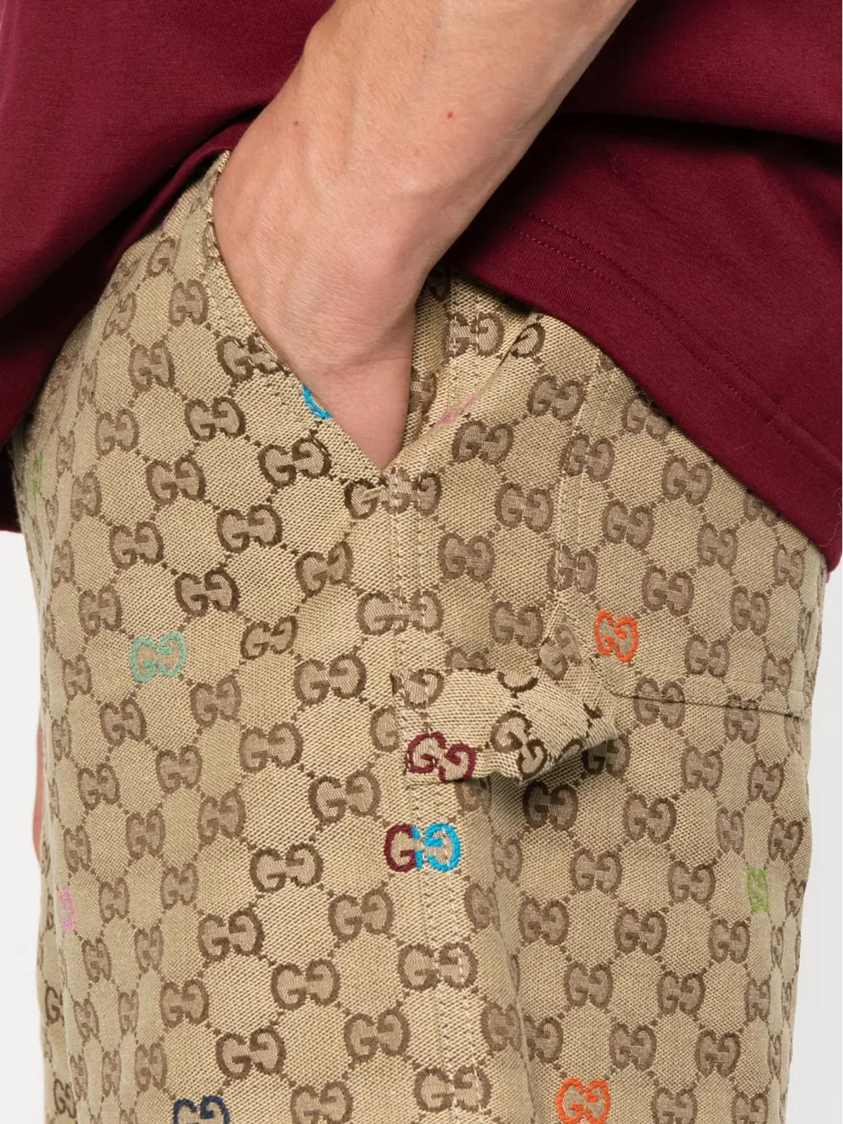 Gucci モノグラムロゴショーツ - Neutrals - 画像5