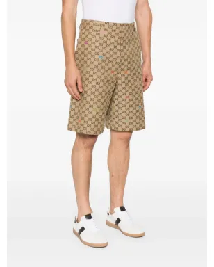 Gucci モノグラムロゴショーツ - Neutrals - サムネイル3