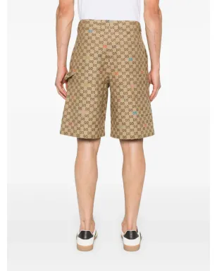 Gucci モノグラムロゴショーツ - Neutrals - サムネイル4