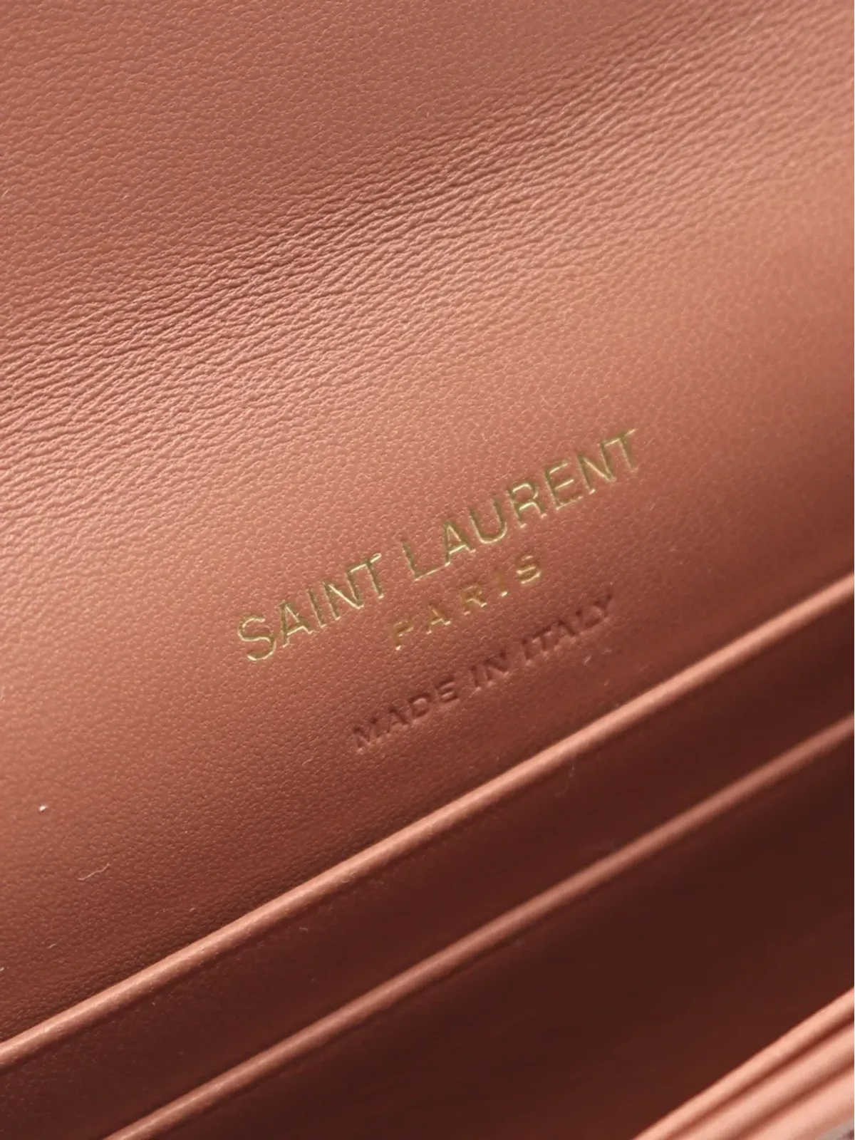 Saint Laurent Pre-Owned キルテッドレザー 二つ折り財布 ブラウン - 画像5