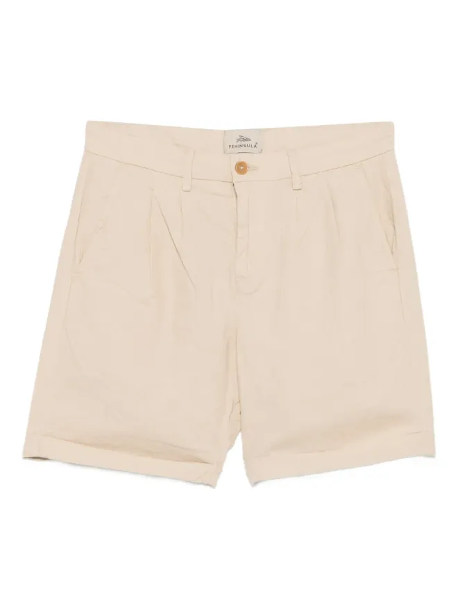 PENINSULA SWIMWEAR PENINSULA SWIMWEAR プリーツ入りリネンコットンショーツの商品画像