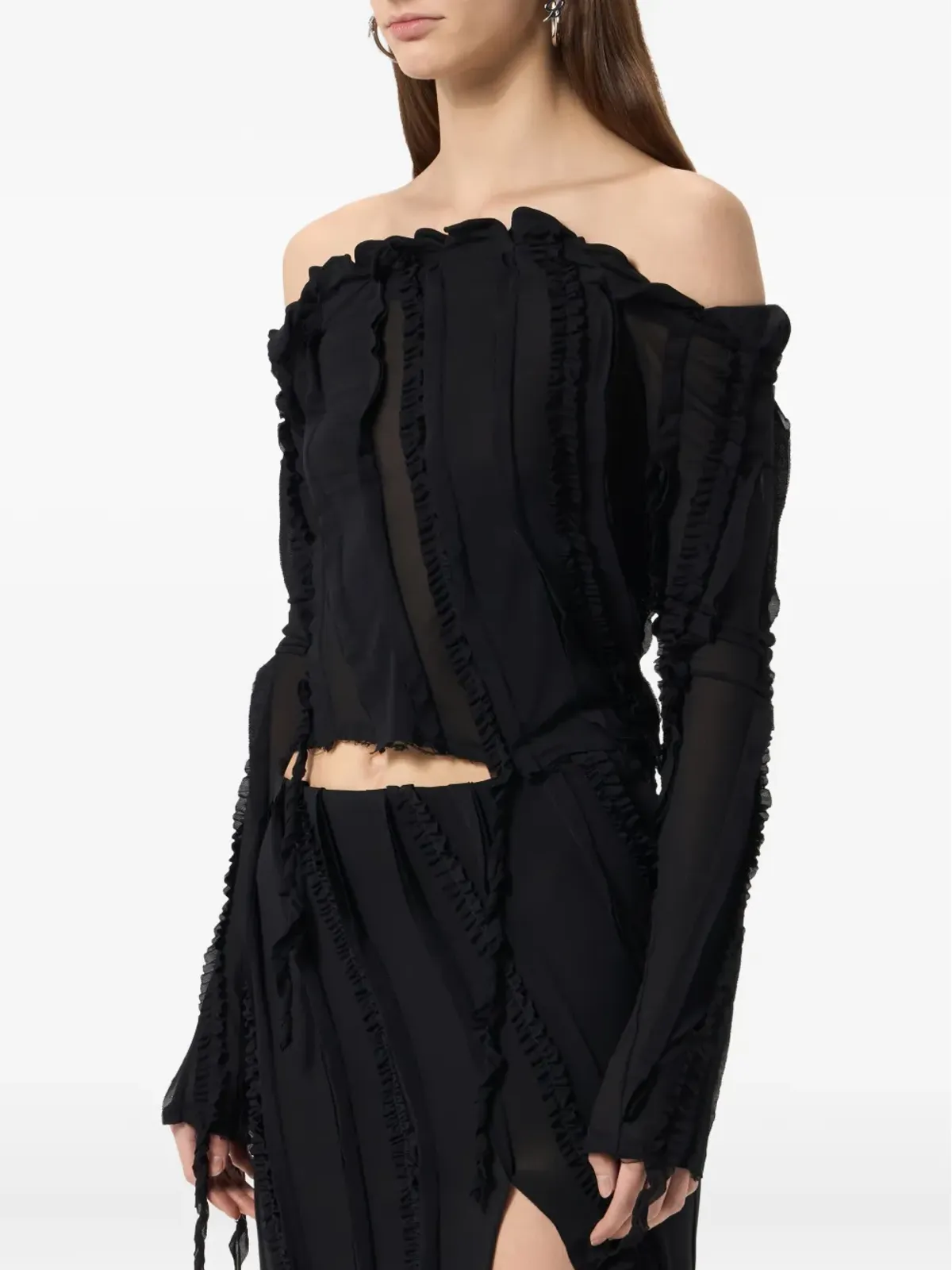 Blumarine オフショルダー・フリルトップス - 画像4