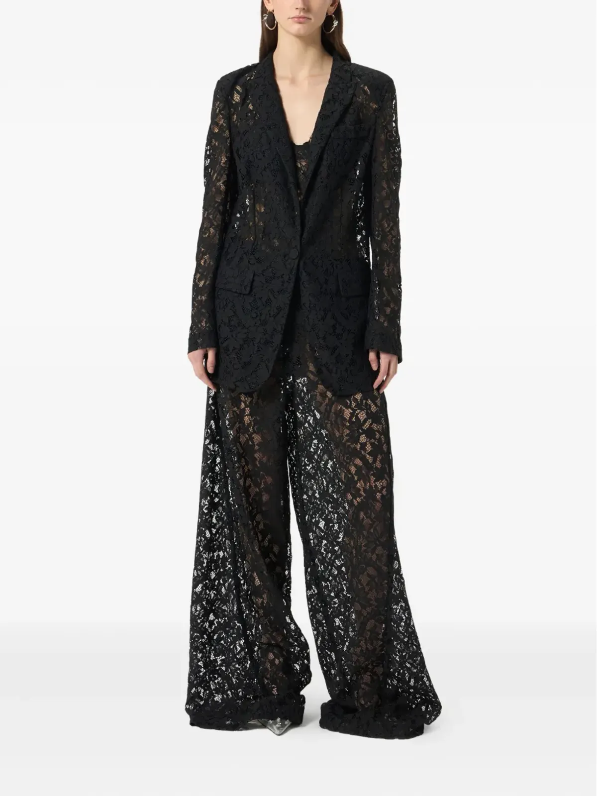 Blumarine 花柄レースのシングルブレストブレザー - 画像2