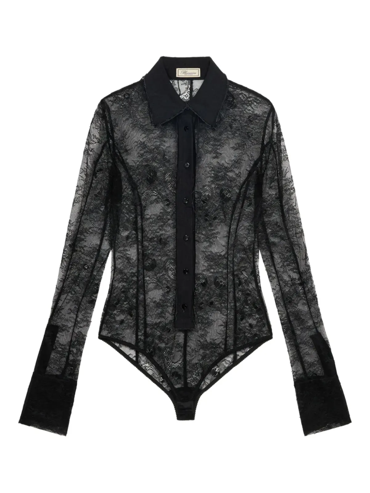 Blumarine レースパネルドシャツボディスーツ - 画像1