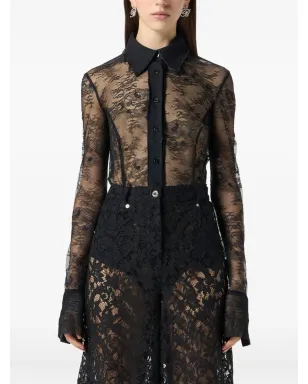 Blumarine レースパネルドシャツボディスーツ - サムネイル3