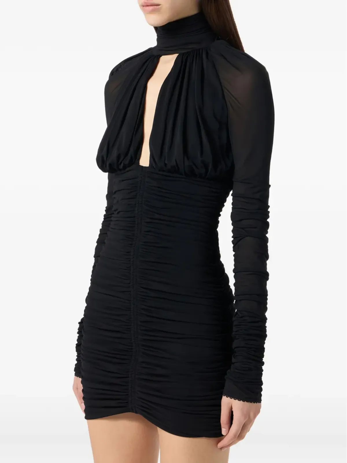 Blumarine ギャザー入り長袖ミニドレス - 画像4