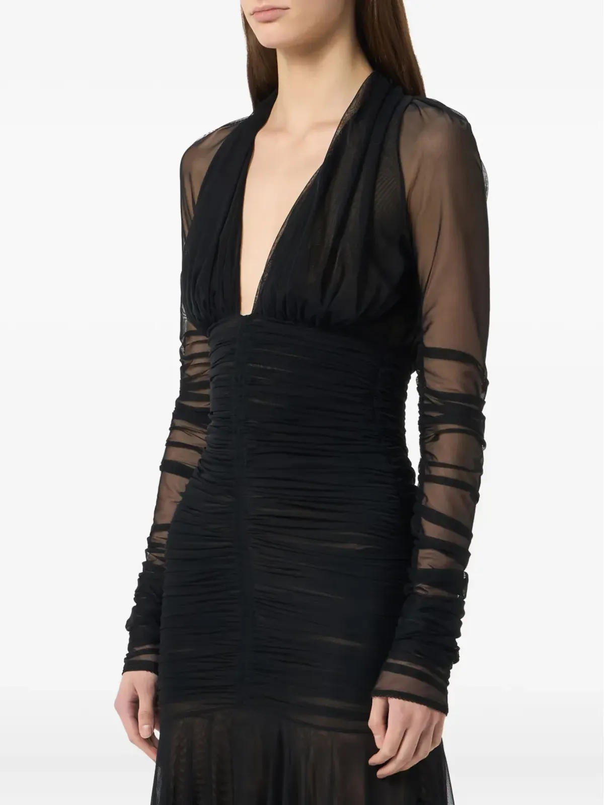 Blumarine ギャザー入りチュールドレス - 画像4