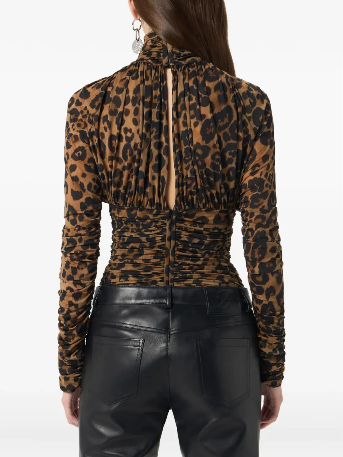 Blumarine レオパード柄 ギャザー入り ボディスーツ - 画像5