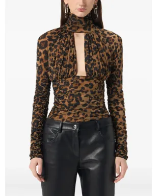Blumarine レオパード柄 ギャザー入り ボディスーツ - サムネイル3