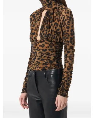 Blumarine レオパード柄 ギャザー入り ボディスーツ - サムネイル4