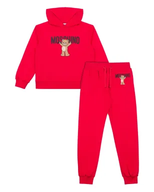 Moschino Kids teddy-print tracksuit - Red - サムネイル1