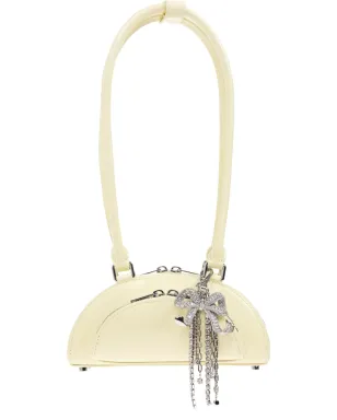 Self-Portrait leather charm-detail shoulder bag - Yellow - サムネイル1