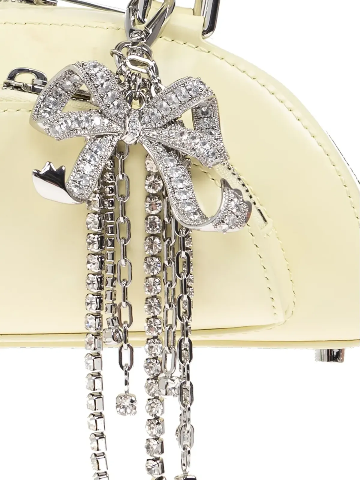 Self-Portrait leather charm-detail shoulder bag - Yellow - 画像4