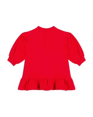 Moschino Kids テディベアモチーフのフリルヘムドレス - レッド - サムネイル2