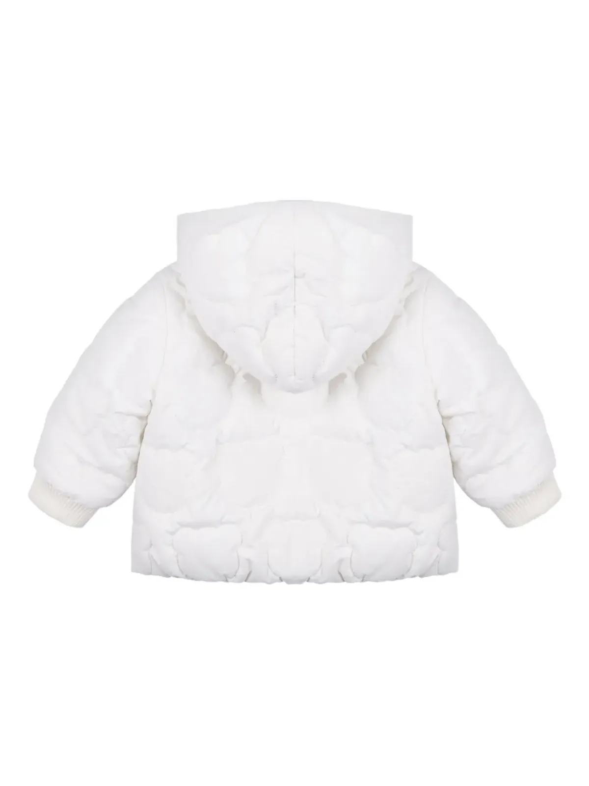 Moschino Kids ホワイトのキルテッドパファージャケット - 画像2