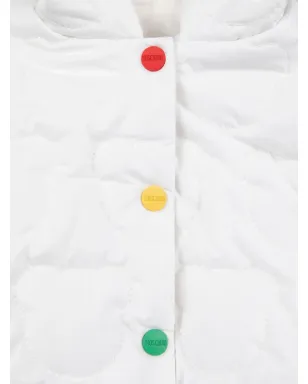 Moschino Kids ホワイトのキルテッドパファージャケット - サムネイル3